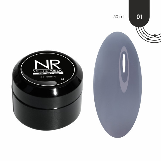 NAIL REPUBLIC   Gel CLASSIC   #01   50г   Гель  для моделирования средне-жидкий Прозрачный