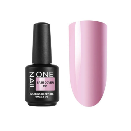ONE NAIL   Base COVER #01   15мл   База камуфлирующая эластичная  (легкие в снятии)