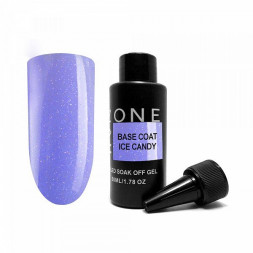 ONE NAIL   Base ICE CANDY   50мл (бутылка)   База камуфлирующая жесткая  c шиммером