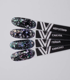 VOGUE NAILS   Гель-лак с шестигранниками  10мл  ГЕЙША