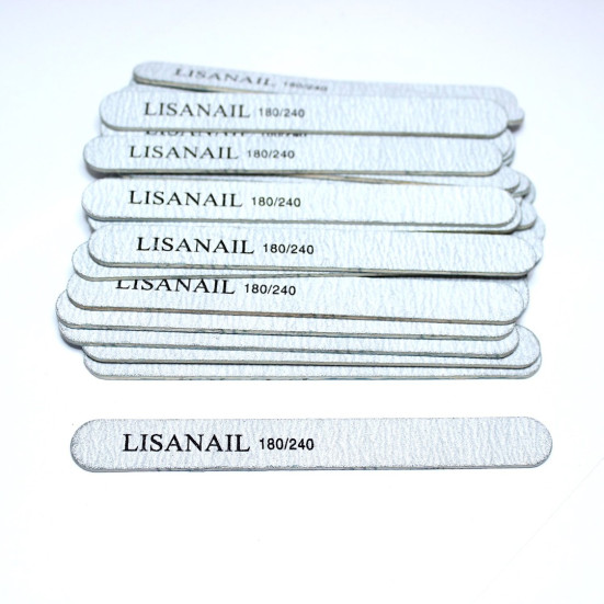 LISA NAIL   Пилка прямая МИНИ на дереве   13см  180/240   (50шт)   [08]   (СНЯТО)