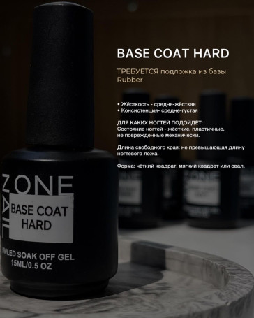 ONE NAIL   Base HARD   50мл (бутылка)   База прозрачная жесткая