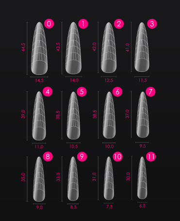 ONE NAIL &amp; GRAPE   Верхние формы   120шт   КЛАССИЧЕСКИЙ МИНДАЛЬ