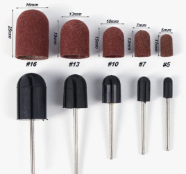 NAIL ART Колпачок шлифовальный на пластиковой основе D-13 Коричневый #240 (10шт) Limited