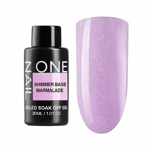 ONE NAIL   Base SHIMMER MARMALADE   30мл (бутылка)   База камуфлирующая эластичная c шиммером  (легкие в снятии)