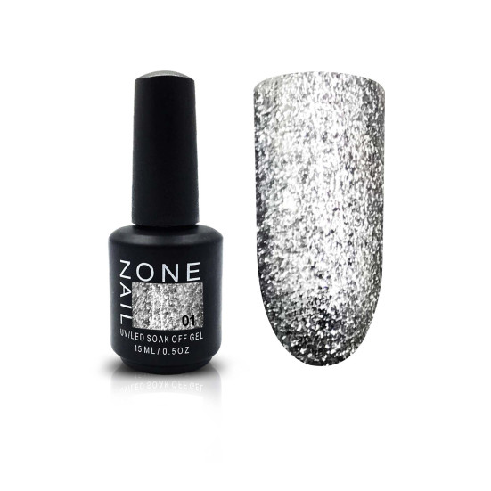 ONE NAIL   PLATINUM   #01   15мл   Гель-лак жидкая фольга