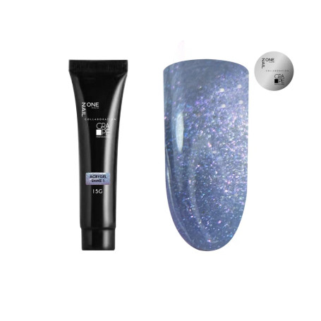 ONE NAIL   AcryGel SHINE   #01   15г   Акригель с шиммером