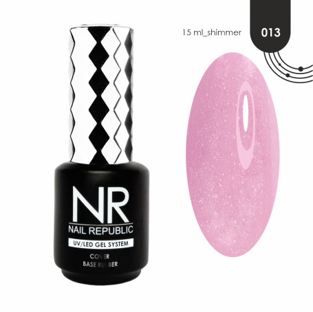 NAIL REPUBLIC   Base COVER   #13   15мл   База камуфлирующая с шиммером