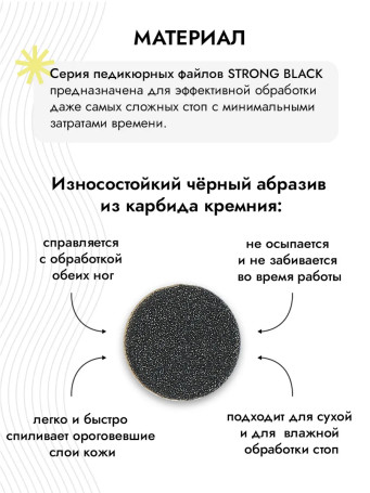 ALGEBRA BEAUTY   STRONG BLACK   Мягкие   M (20мм)   #80   (50шт)   Сменные файлы  для педикюрного диска на вспененной подложке