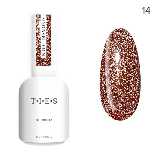 TIES   Гель-лак светоотражающий  10мл  Night Diamond   #14