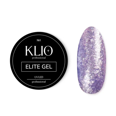 KLIO  Гель-лак со слюдой   5г (банка)   ELITE  GEL   #01   (СНЯТО)