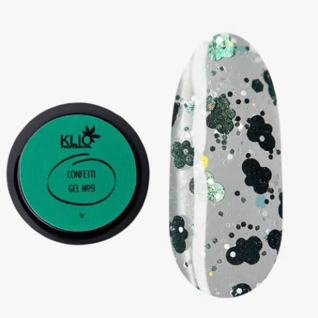 KLIO   Gel CONFETTI   #09   5г (банка)   Гель с конфетти