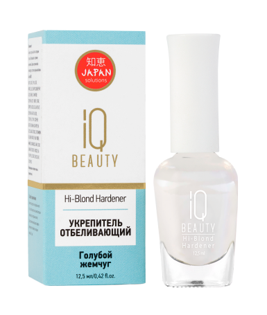 IQ BEAUTY   HI-BLOND HARDENER   12,5мл   Укрепитель отбеливающий для лишенных блеска и пигментированных ногтей перламутровый