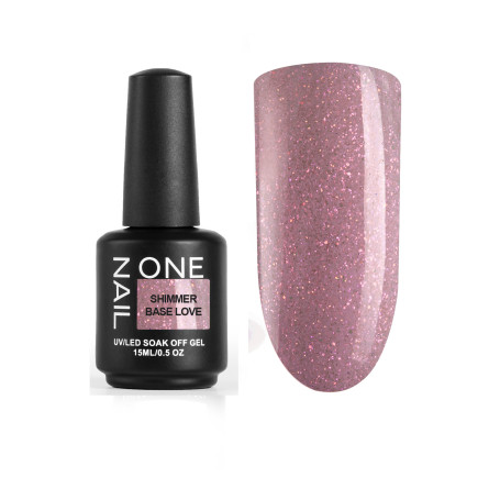 ONE NAIL   Base SHIMMER LOVE   15мл   База камуфлирующая эластичная c шиммером  (легкие в снятии)