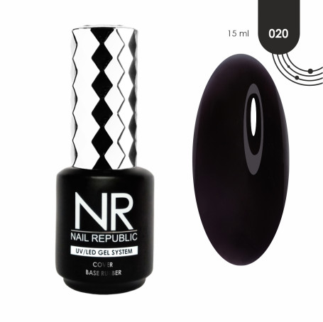 NAIL REPUBLIC   Base COVER   #20   15мл   База камуфлирующая Черная