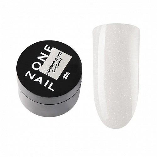 ONE NAIL   Base SHIMMER COCONUT   30мл (шайба)   База камуфлирующая эластичная c шиммером молочная  (легкие в снятии)