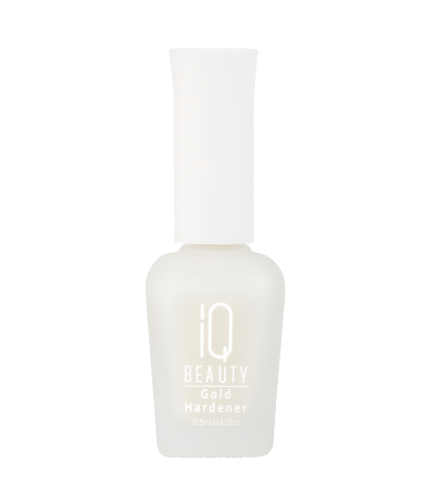 IQ BEAUTY   Gold Hardener  WHITE   12,5мл   Укрепитель  для ослабленных и ломких ногтей с коллоидным золотом