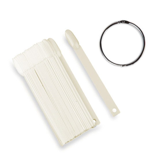 NAIL ART   Типсы на кольце молочные   12см   50шт   ОВАЛ