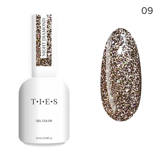 TIES   Гель-лак светоотражающий  10мл  Night Diamond   #09