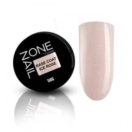 ONE NAIL   Base ICE ROSE   50мл (шайба)   База камуфлирующая жесткая  c шиммером