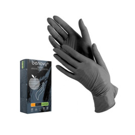 BENOVY   Черные   L   Перчатки нитриловые  50пар