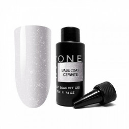 ONE NAIL   Base ICE WHITE   50мл (бутылка)   База прозрачная жесткая c шиммером молочная