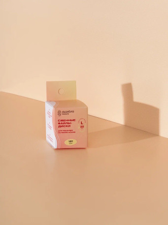 ALGEBRA BEAUTY   SOFT WHITE   Тонкие   L (25мм)   #100   (50шт)   Сменные файлы  для педикюрного диска без подложки