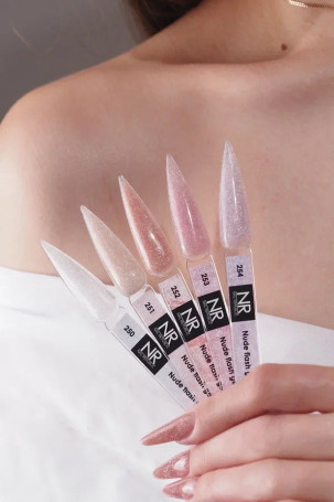 NAIL REPUBLIC   Gel NUDE FLASH   #251   15г   Гель  для моделирования средне-жидкий светоотражающий