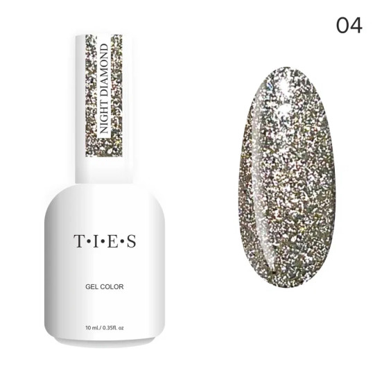 TIES   Гель-лак светоотражающий  10мл  Night Diamond   #04