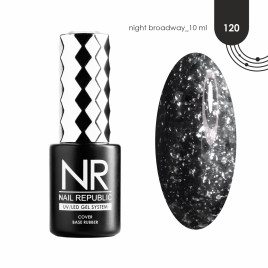 NAIL REPUBLIC   Base NIGHT BROADWAY   #120   10мл   База камуфлирующая с шиммером