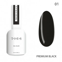 TIES   Гель-лак  10мл  PREMIUM BLACK   #001