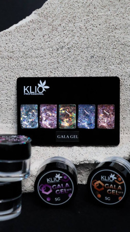 KLIO  Гель-лак с шестигранниками  GALA GEL  5г (банка)  №02   (СНЯТО)