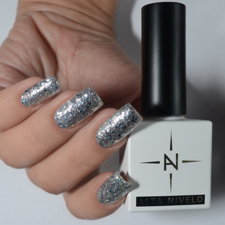 ALTA NIVELO   Гель-лак с шестигранниками   10мл   DISCO   #100