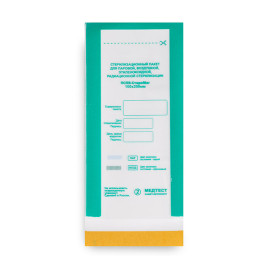 МЕДТЕСТ Крафт пакет с прозрачной стороной ЗЕЛЕНЫЙ (100шт) 100х200мм