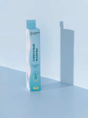 ALGEBRA BEAUTY   SOFT WHITE   Тонкие   L Plus   #120   (50шт)   Сменные  файлы для пилки без подложки