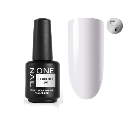 ONE NAIL   Gel FLUID   #01   15мл (флакон)   Гель для укрепления жидкий молочный