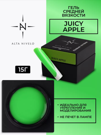 ALTA NIVELO   Гель для моделирования неоновый   15г   Gel   JUICY APPLE