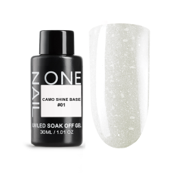 ONE NAIL   Base CAMO SHINE #01   30мл (бутылка)   База камуфлирующая с хлопьями Юки