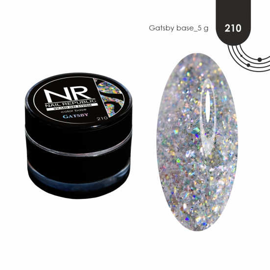 NAIL REPUBLIC   Base GATSBY   #210   5г (банка)   База камуфлирующая с шиммером