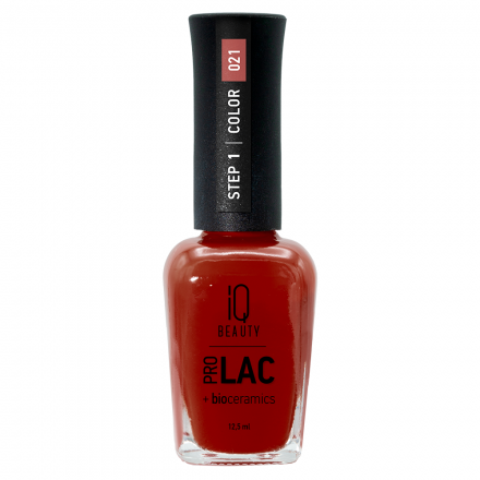 IQ BEAUTY   Лак для ногтей с биокерамикой   12,5мл   Prolac LIKE RED LIPSTICK   #021