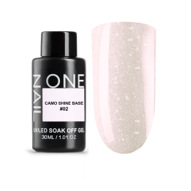 ONE NAIL   Base CAMO SHINE #02   30мл (бутылка)   База камуфлирующая с хлопьями Юки