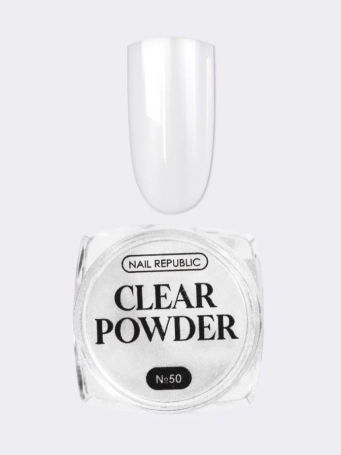 NAIL REPUBLIC Powder CLEAR #50 Втирка зеркальная