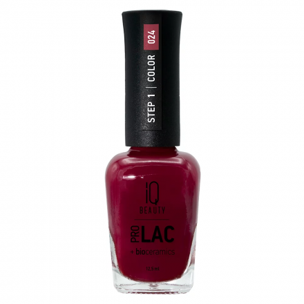 IQ BEAUTY   Лак для ногтей с биокерамикой   12,5мл   Prolac FOREVER CRIMSON   #024