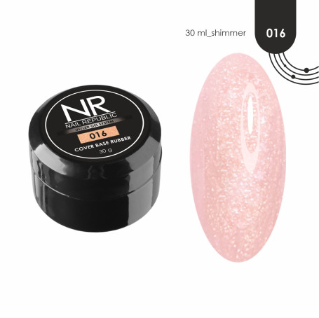 NAIL REPUBLIC   Base COVER   #16   30мл (шайба)   База камуфлирующая с шиммером