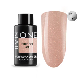 ONE NAIL Gel FLUID #17 30г (бутылка) Гель для укрепления жидкий с шиммером