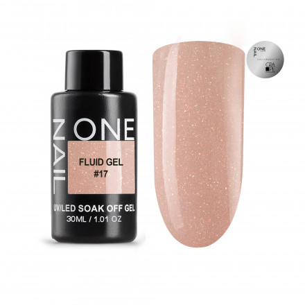 ONE NAIL   Gel FLUID   #17   30г (бутылка)   Гель для укрепления с шиммером