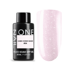 ONE NAIL   Base CAMO SHINE #04   30мл (бутылка)   База камуфлирующая с хлопьями Юки