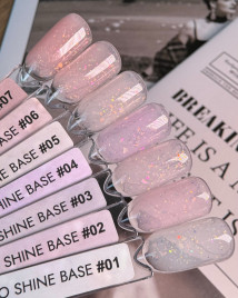 ONE NAIL   Base CAMO SHINE #04   30мл (бутылка)   База камуфлирующая с хлопьями Юки