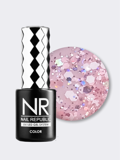 NAIL REPUBLIC   #723 Euphoria   10мл   Гель-лак с шестигранниками