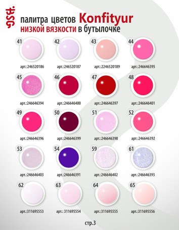 BSG   KONFITYUR во флаконе   #006   НИЗКАЯ ВЯЗКОСТЬ   20мл   Гель для моделирования средне-жидкий